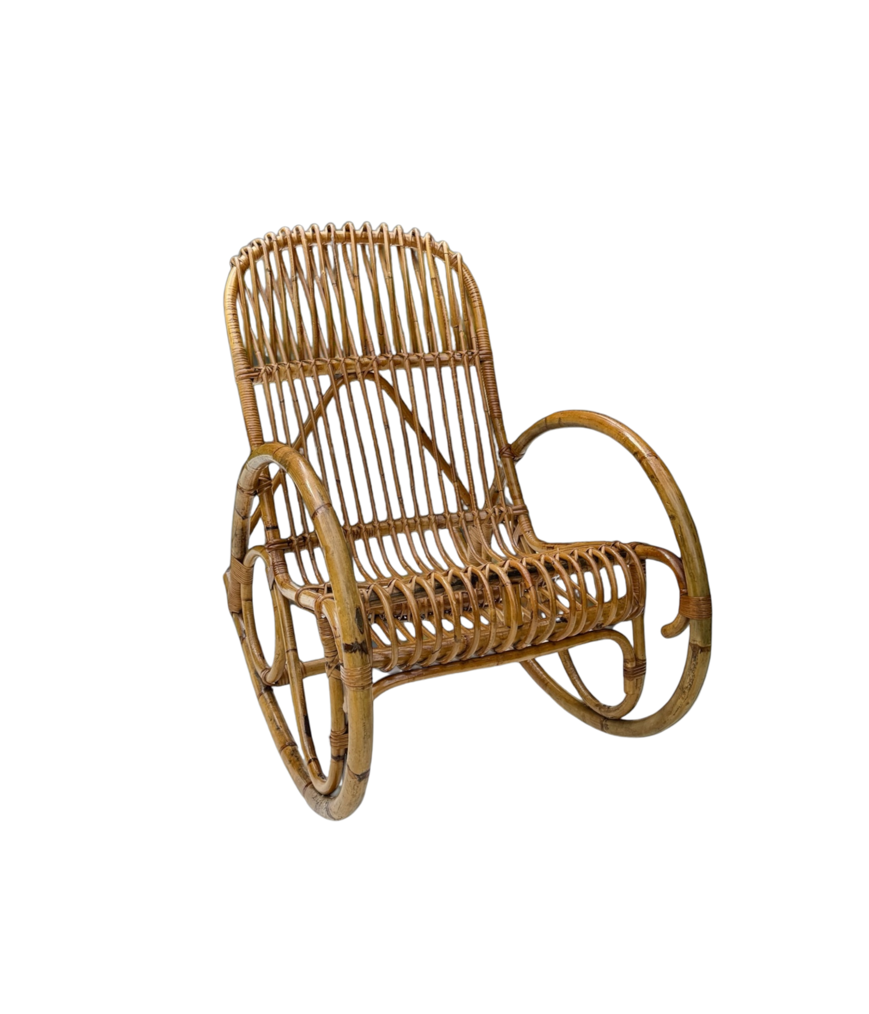 Franco_Albini_Bent_Bamboo_and_Rattan_Rocking_Chair,_Italy_1950's