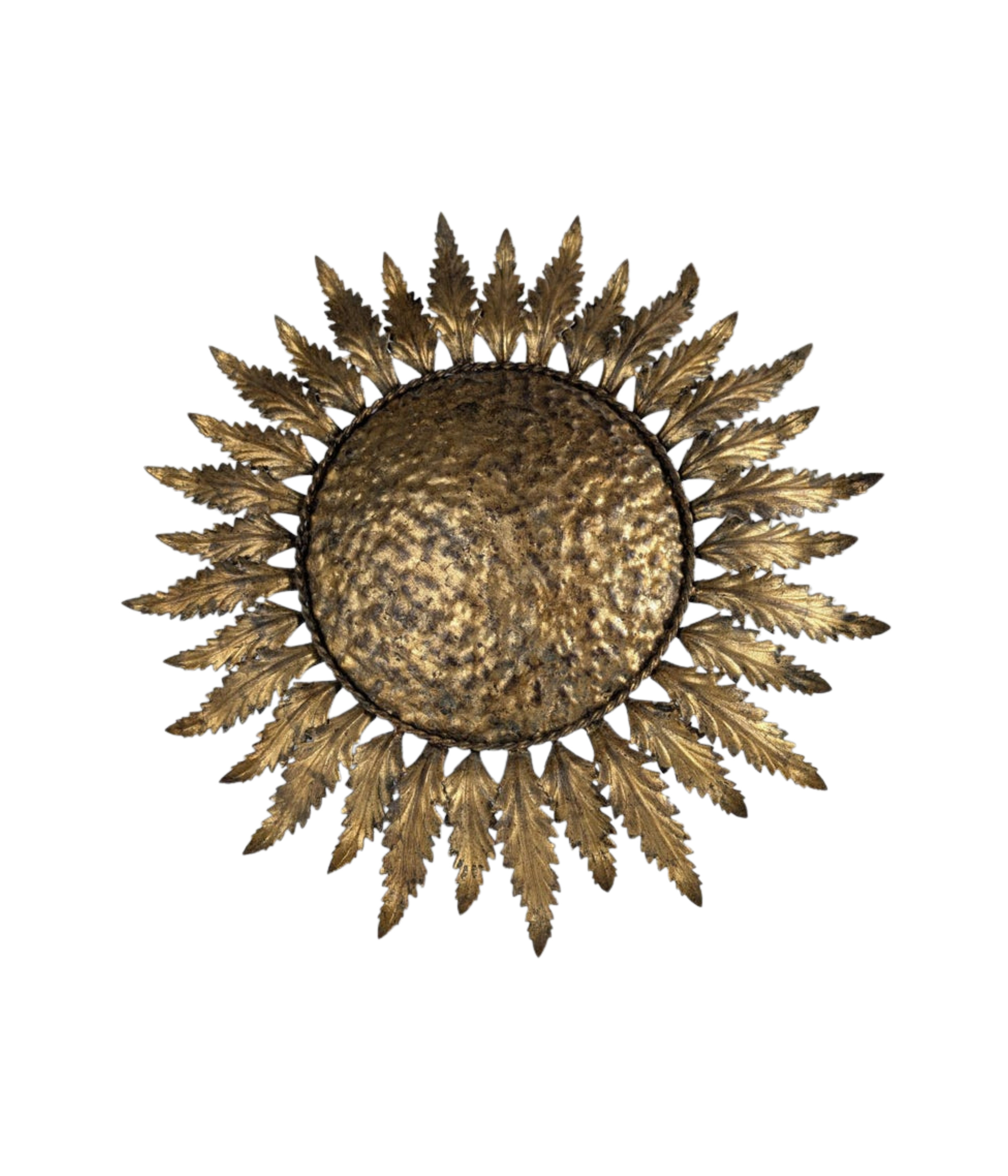 Golden_sunburst_ceiling_or_wall_lamp_with_leaf_rays_1950s