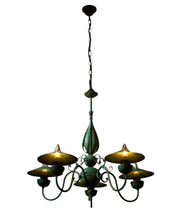 Green_Chandelier_with_Shades_Italy