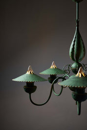 Green_Chandelier_with_Shades_Italy