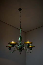 Green_Chandelier_with_Shades_Italy