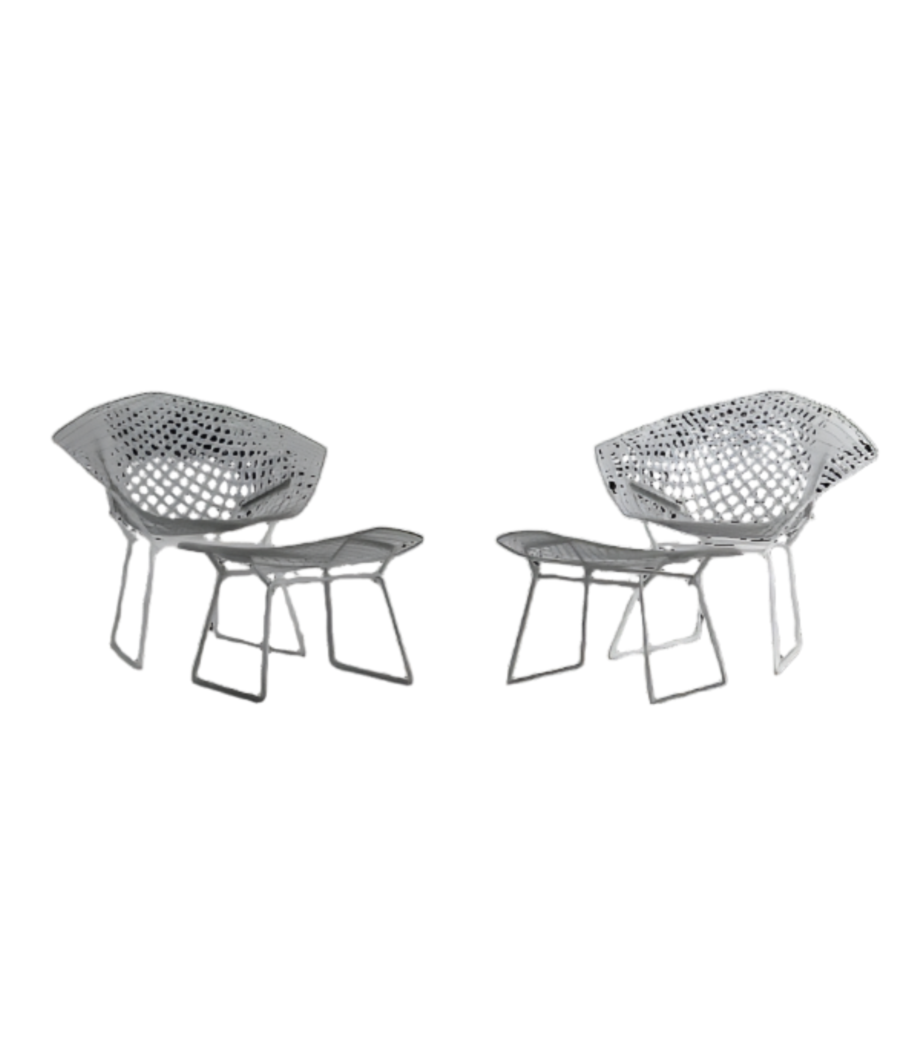 Harry_Bertoia_diamond_wire_chair_with_ottoman_Knoll_International_1970s