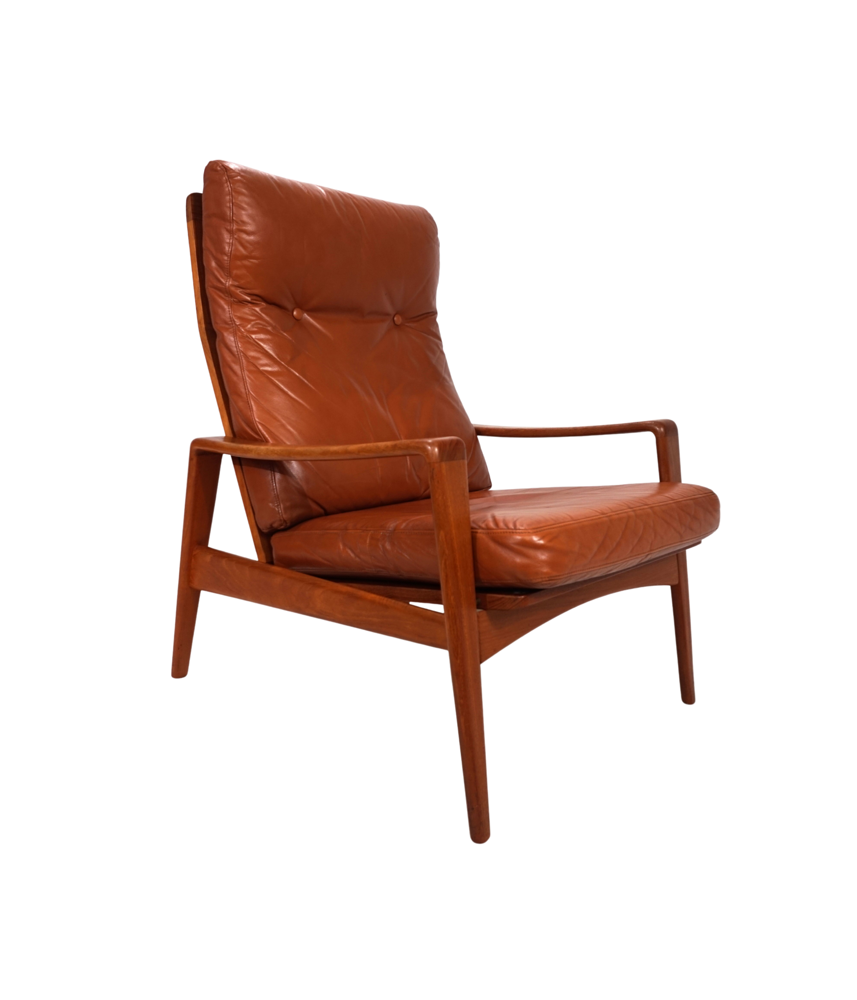 Komfort_teak_leather_armchair_by_Arne_Wahl_Iversen,_1960