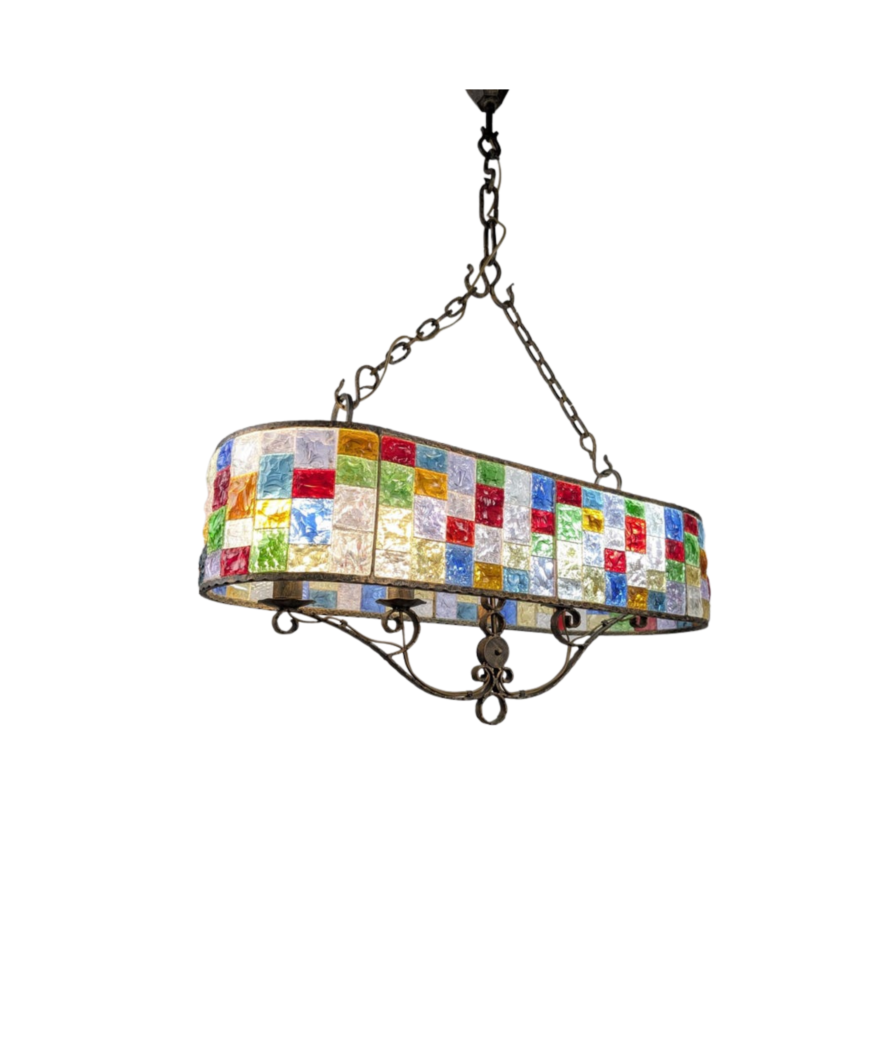 Large_Italian_Multicolor_Hammered_Glass_and_Wrought_Iron_Chandelier
