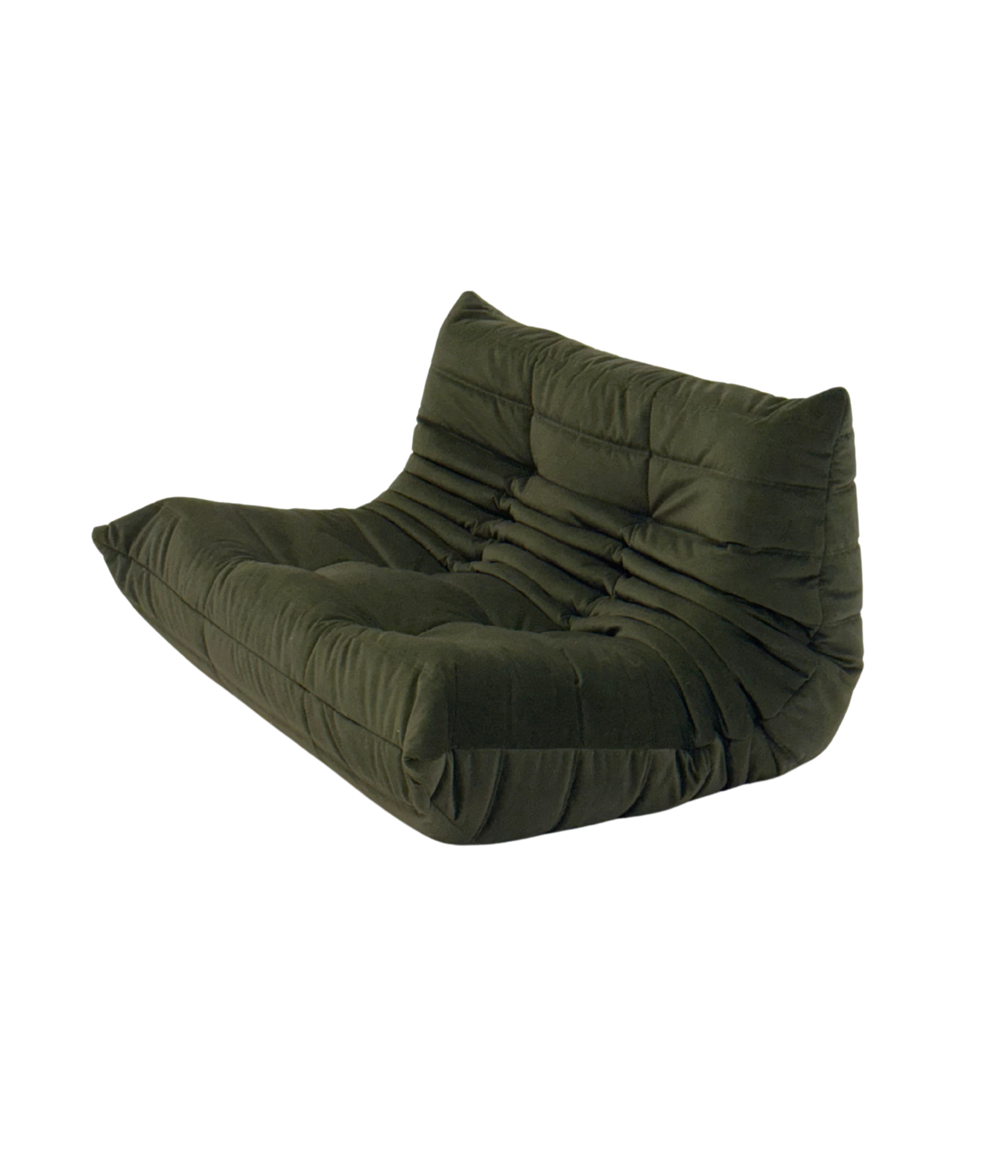 Ligne_Roset_Togo_2-seat_element_in_dark_green_velvet