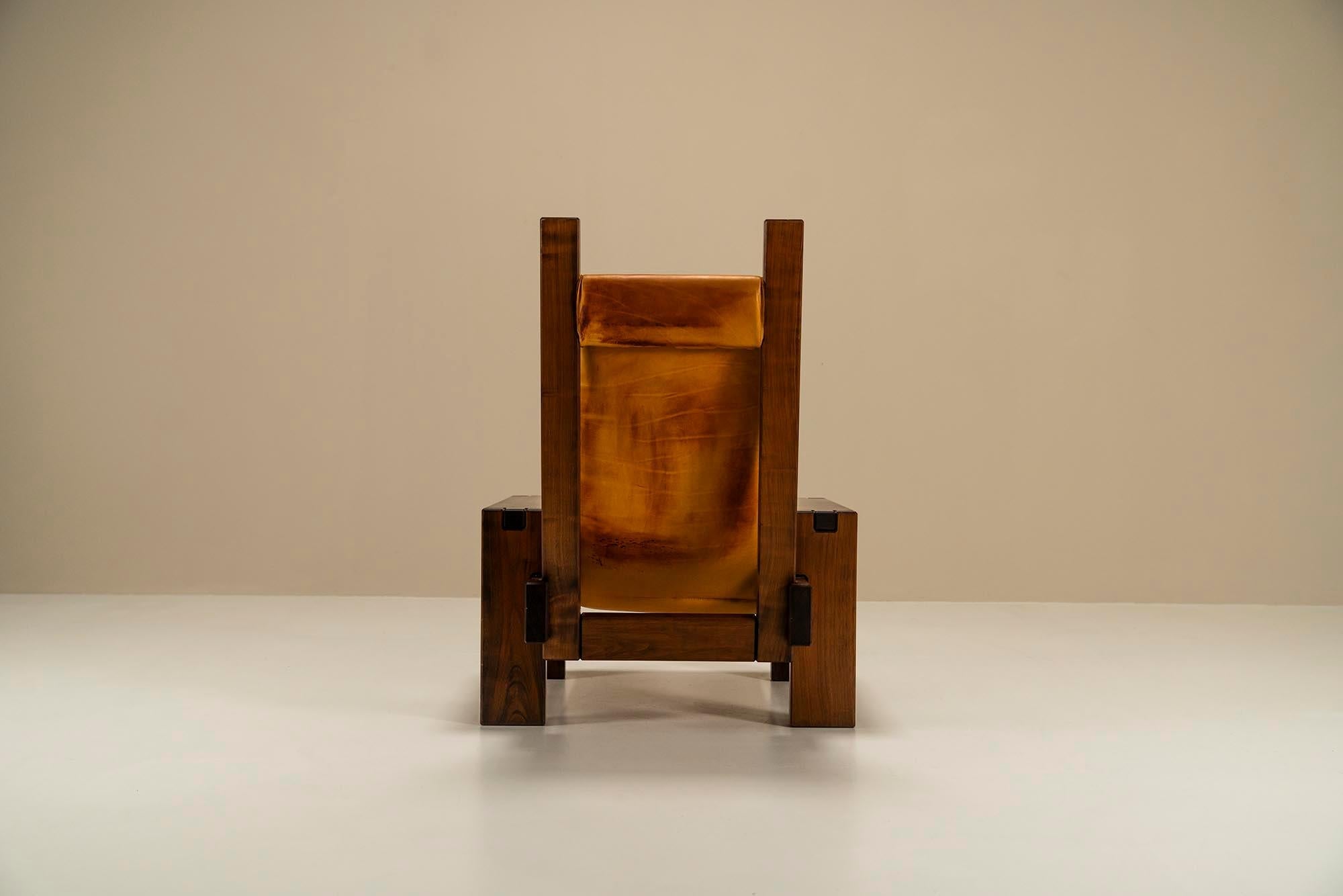 Lounge_Chair_In_Elm_and_Leather_In_The_Manner_Of_Pierre_Chapo_France_1970s