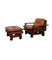 Mid-Century_Pine_and_Cognac_Leather_Lounge_Chair_Ottoman_France_1950s_Set_of_2