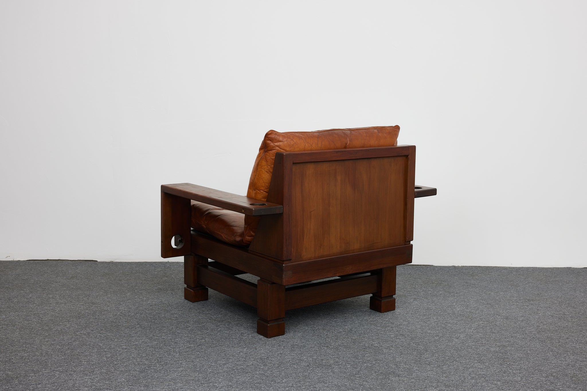 Mid-Century_Pine_and_Cognac_Leather_Lounge_Chair_Ottoman_France_1950s_Set_of_2
