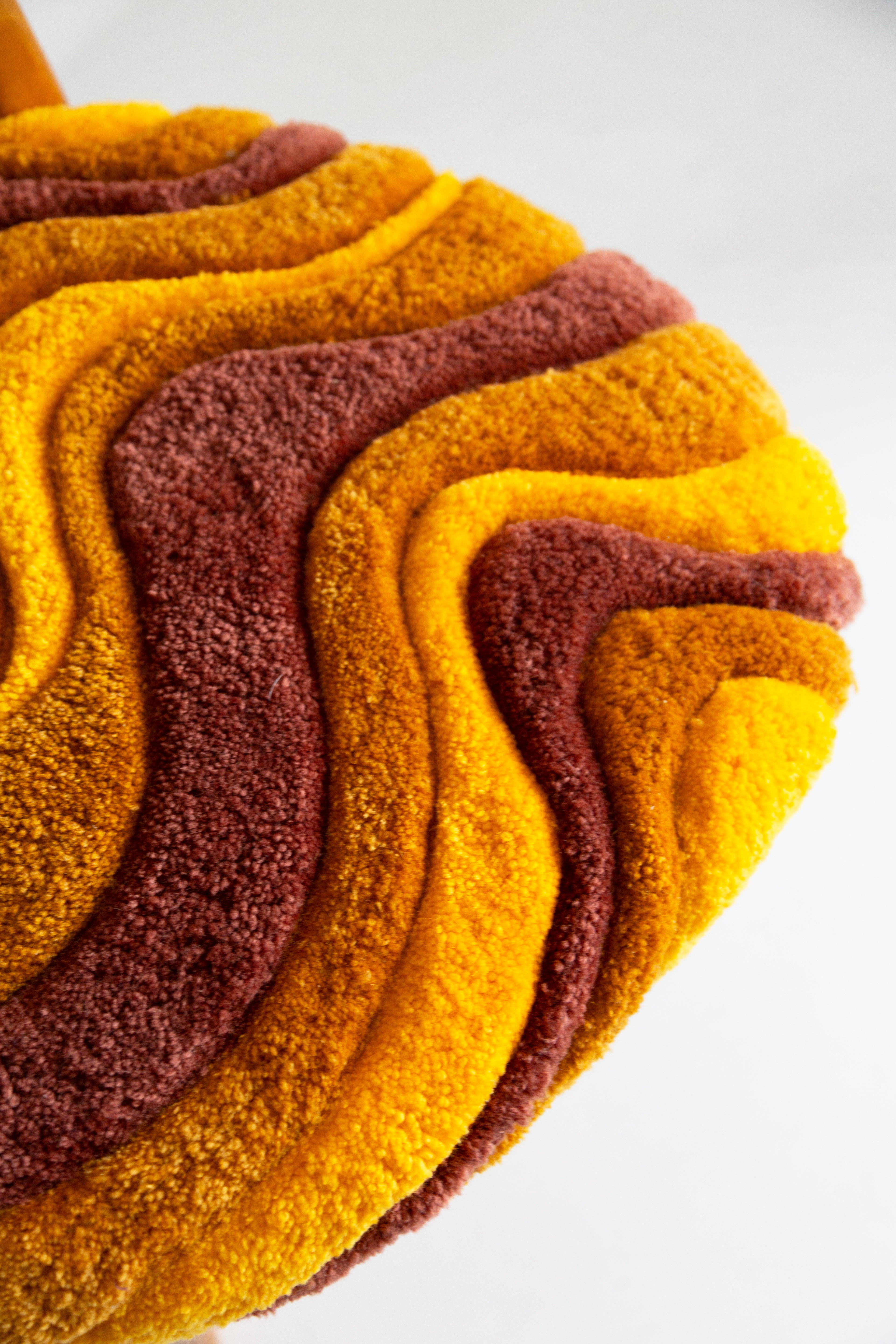 Mid_Century_Heart_Chair_in_Hand_Tufting_Yellow_Wool_Europe_Poland_1960s