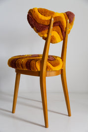 Mid_Century_Heart_Chair_in_Hand_Tufting_Yellow_Wool_Europe_Poland_1960s