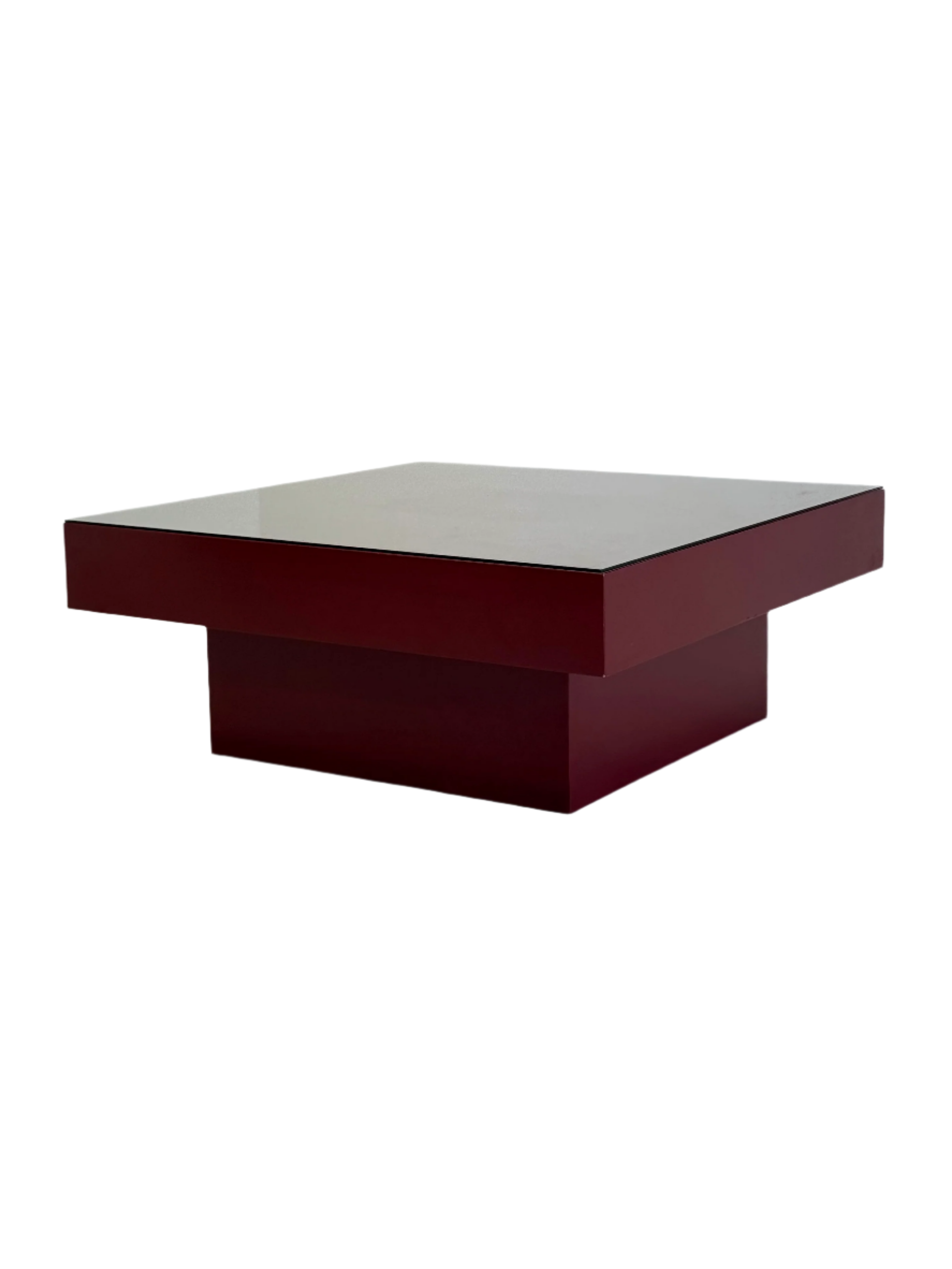 Mid_Century_Red_Italian_Coffee_Table_with_Glass_Top
