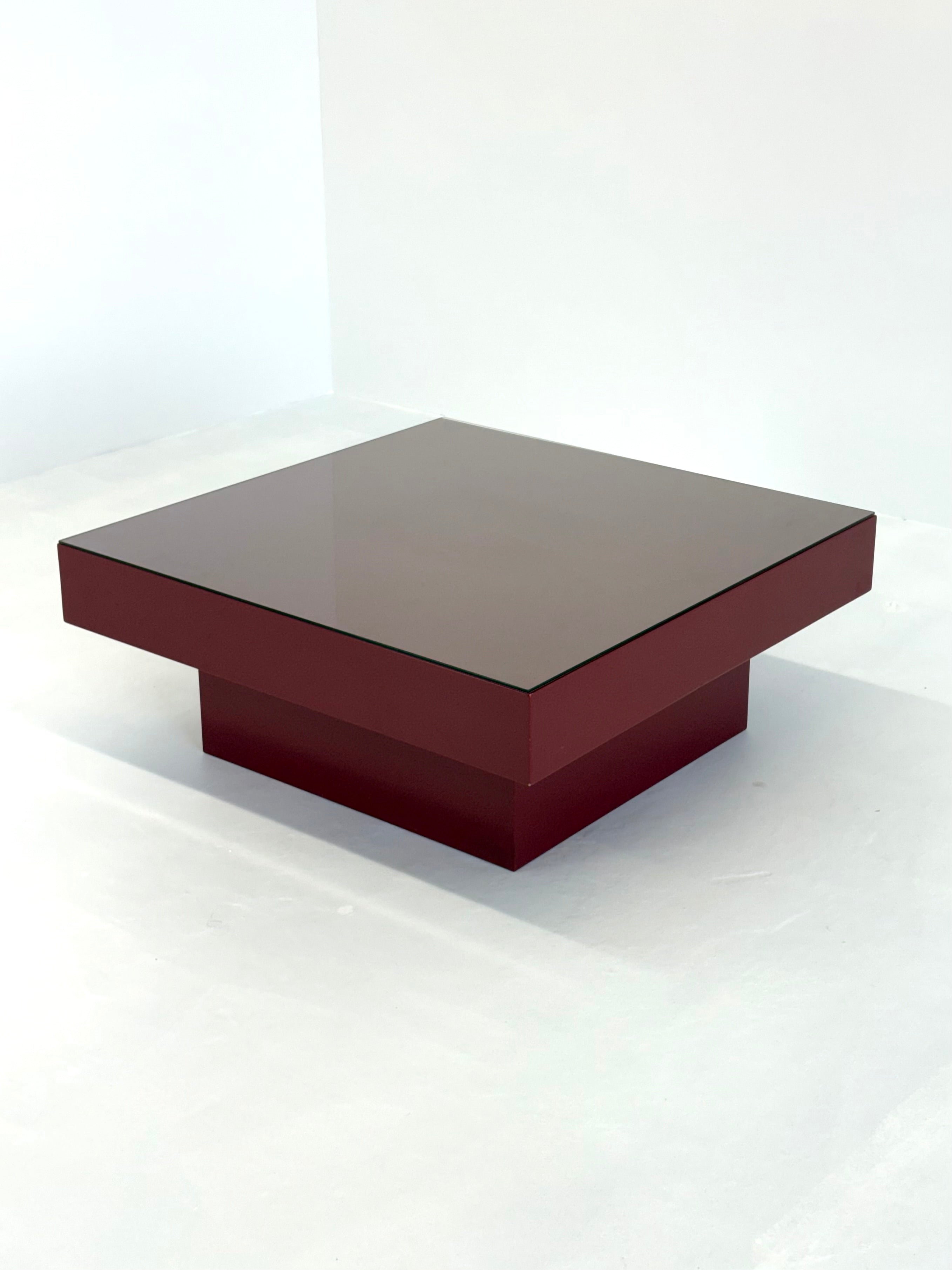 Mid_Century_Red_Italian_Coffee_Table_with_Glass_Top