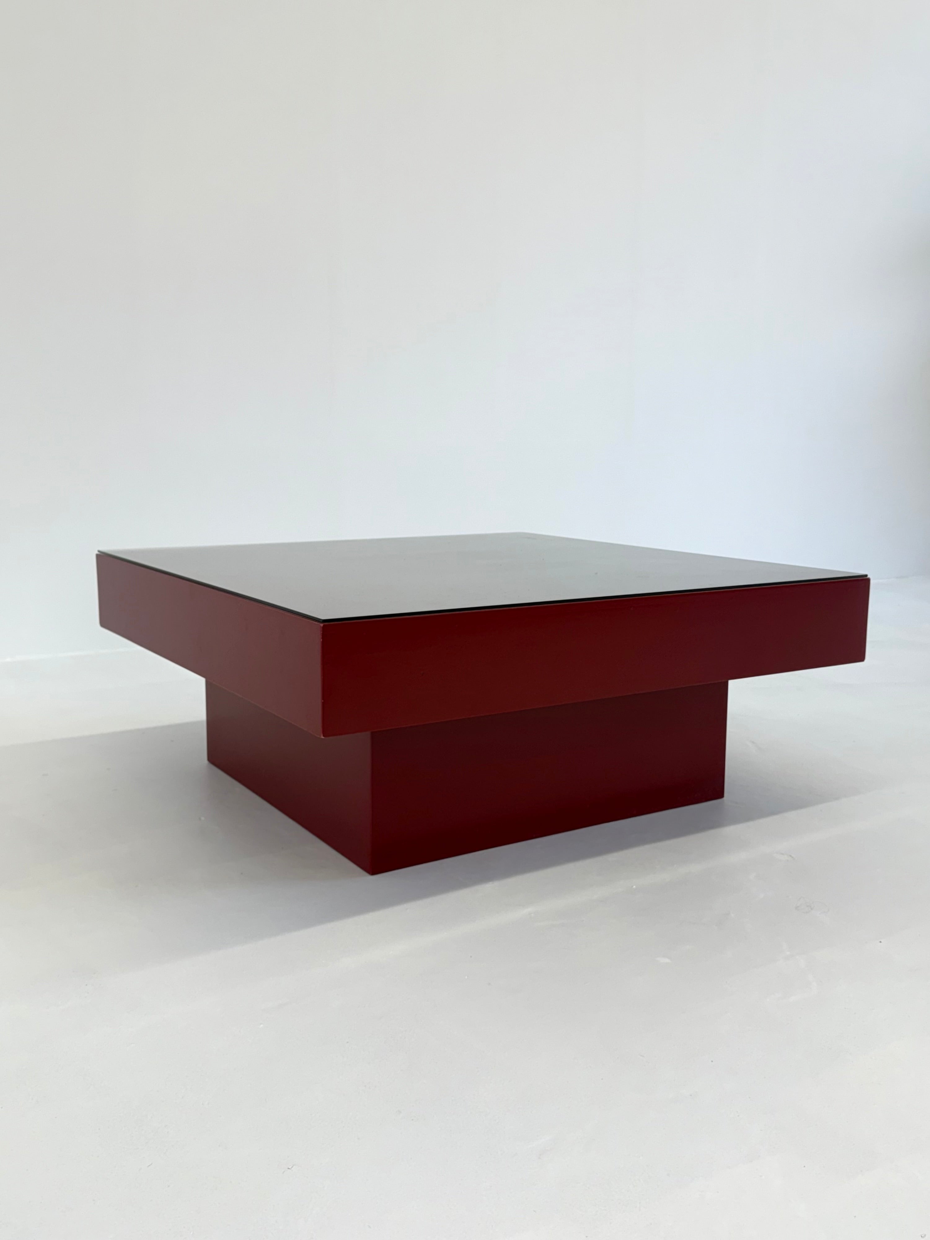 Mid_Century_Red_Italian_Coffee_Table_with_Glass_Top