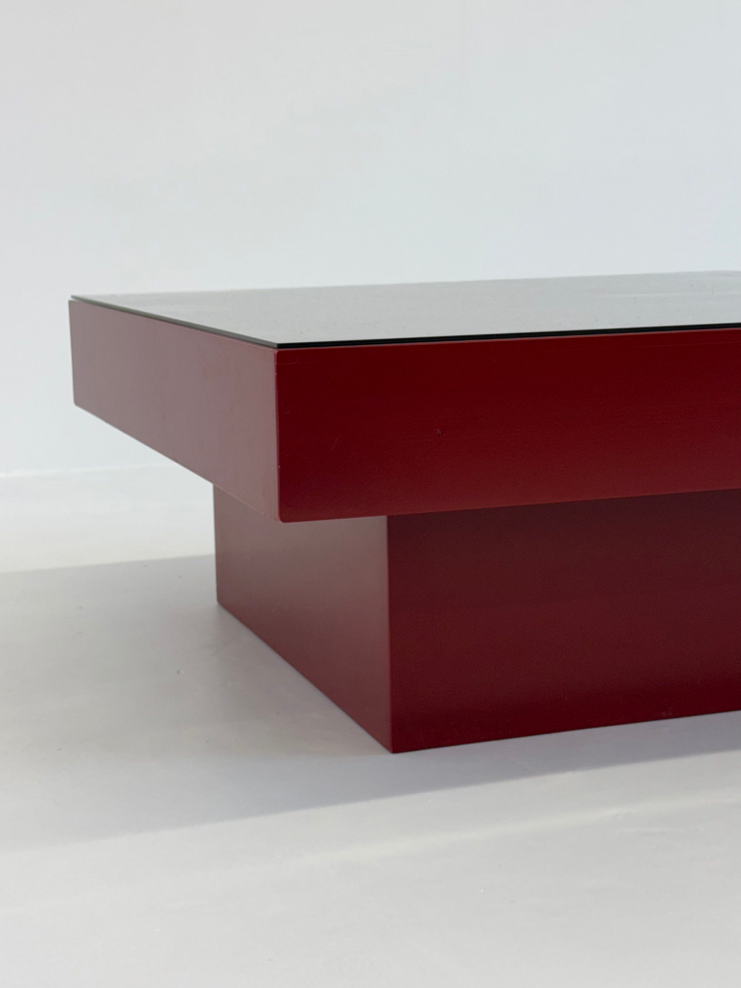 Mid_Century_Red_Italian_Coffee_Table_with_Glass_Top