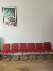SeT_oF_6_ReD_BauHauS_CHaiRS
