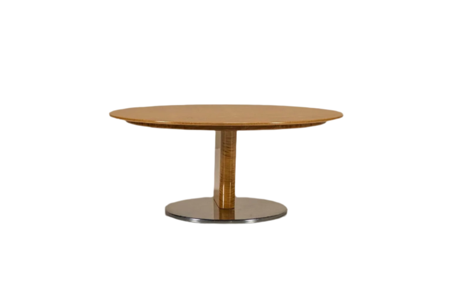Round_Coffee_Table_In_Bird_s_Eye_Maple_And_Aluminum_By_Sergio_Saporiti 1