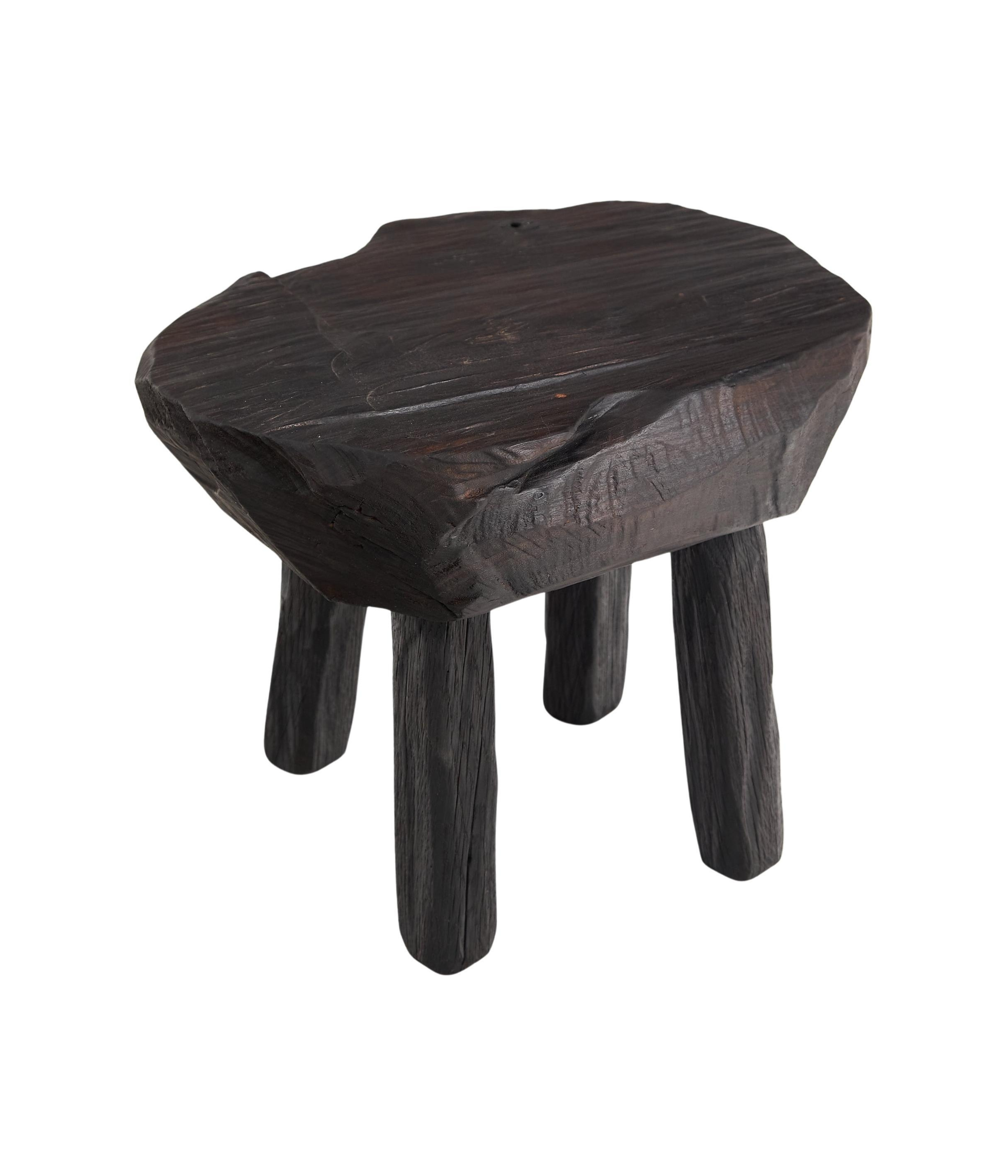 Rustic_Sculptural_Side_Table_Stool_Burnt_Black_Wood.
