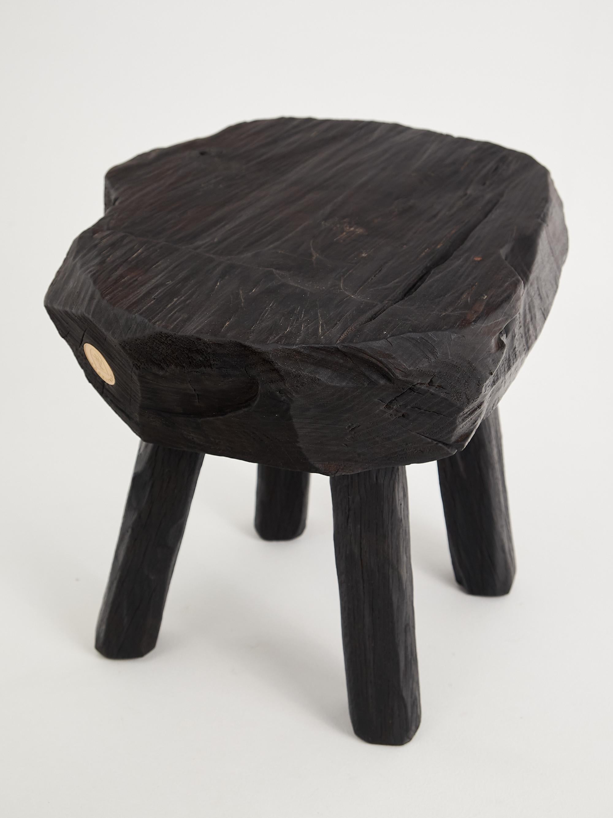 Rustic_Sculptural_Side_Table_Stool_Burnt_Black_Wood.