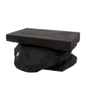 Rustic Sculptural Side Table, Stool, Burnt Black Wood