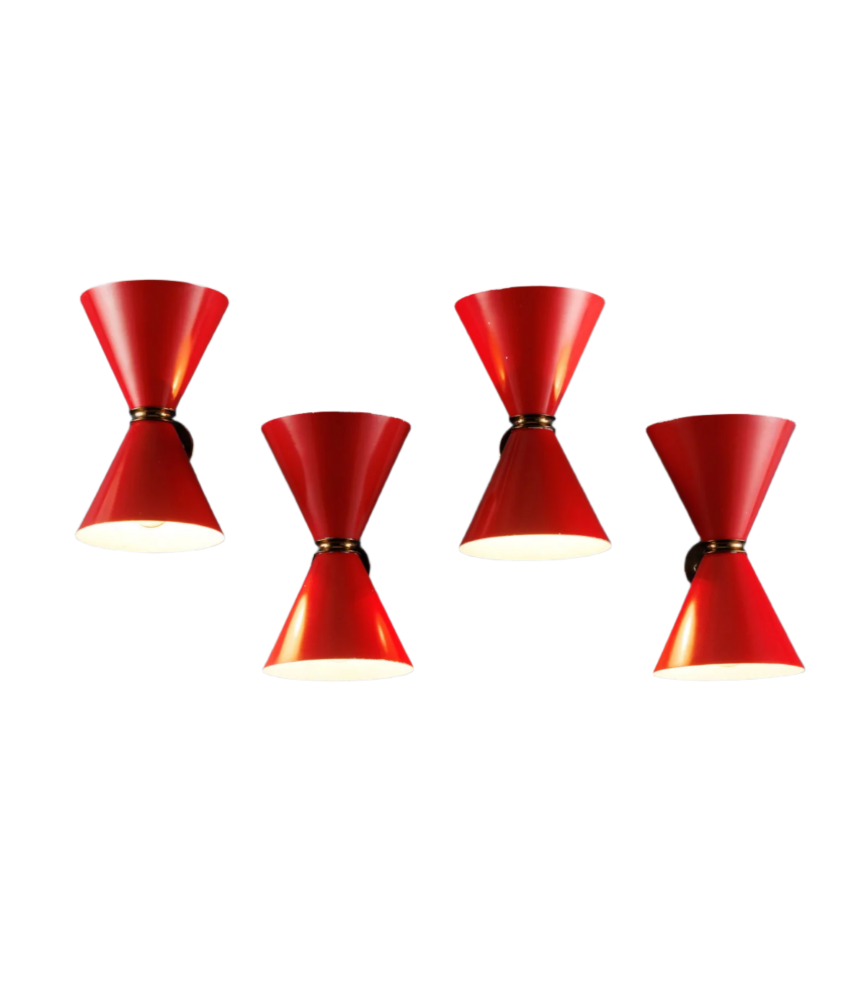 Set_of_4_Red_Vintage_Wall_Lamps_Metal_Brass_Italian_Manufacture_1970s