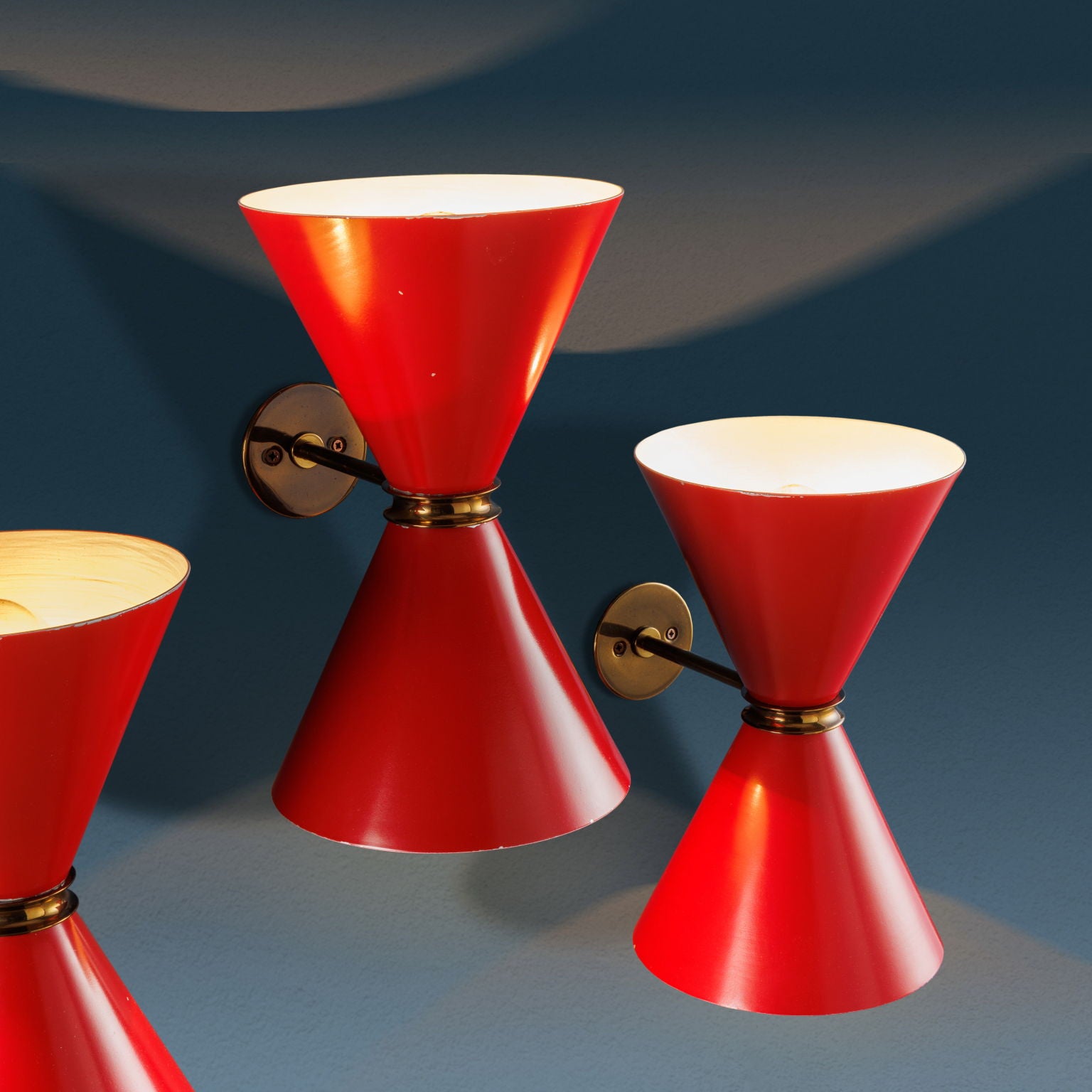 Set_of_4_Red_Vintage_Wall_Lamps_Metal_Brass_Italian_Manufacture_1970s