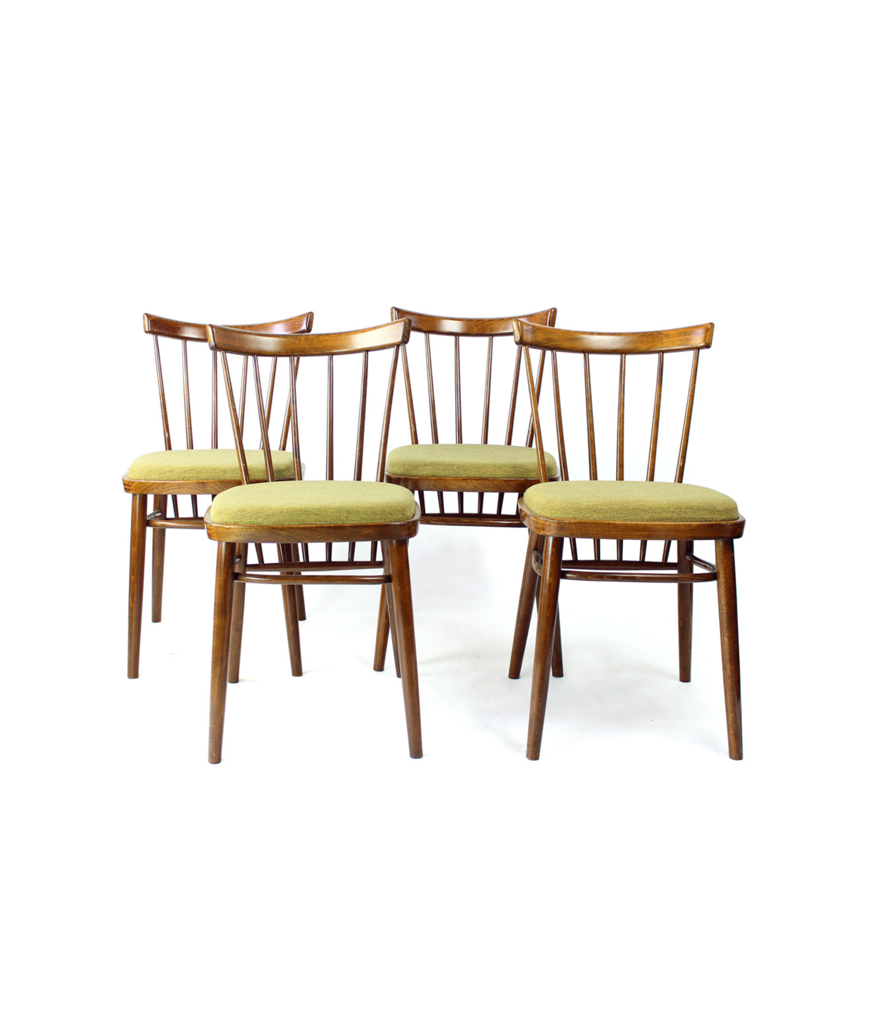 Set_of_4_Yellow_Fabric_and_wood_Dining_Chairs_By_Tatra_1960s
