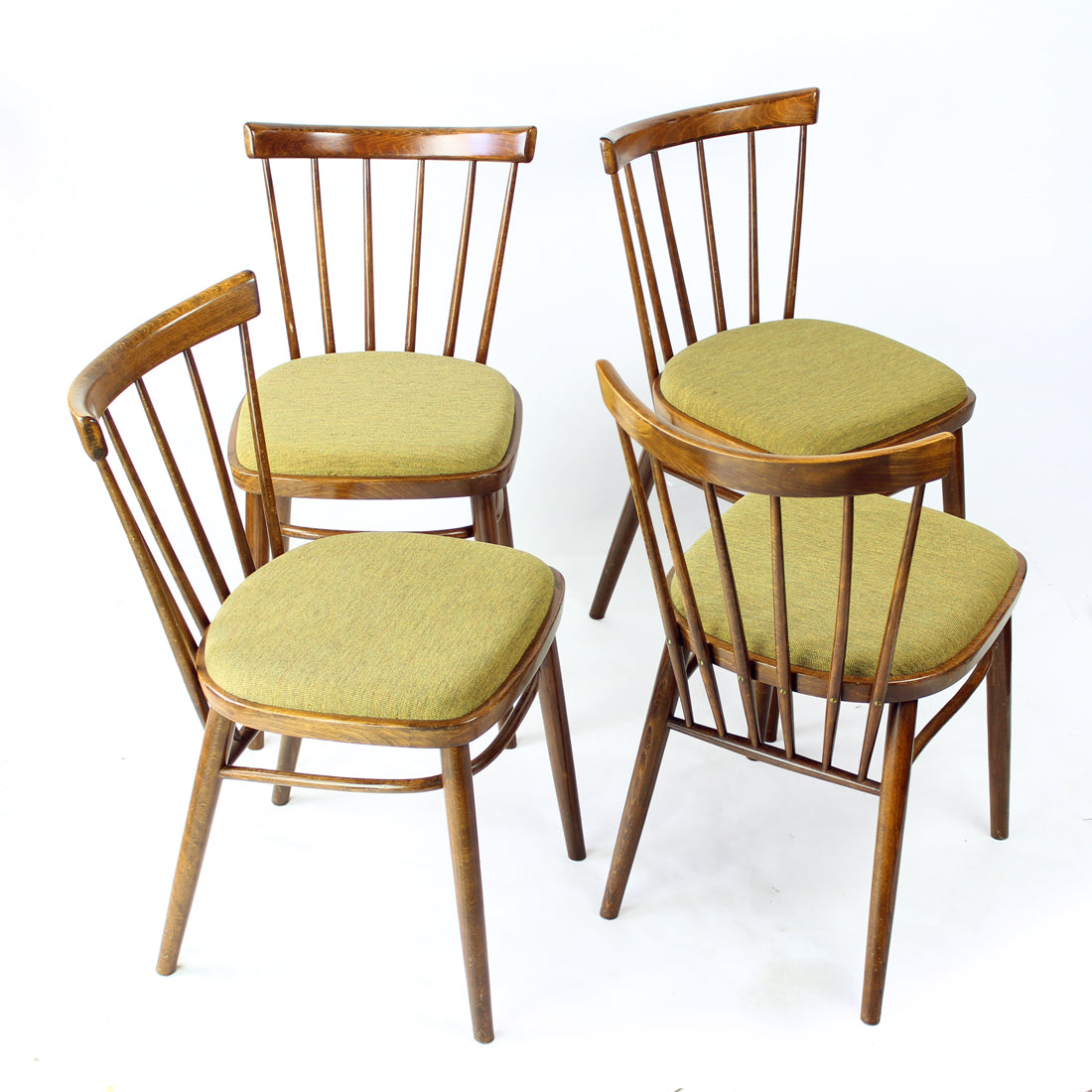 Set_of_4_Yellow_Fabric_and_wood_Dining_Chairs_By_Tatra_1960s