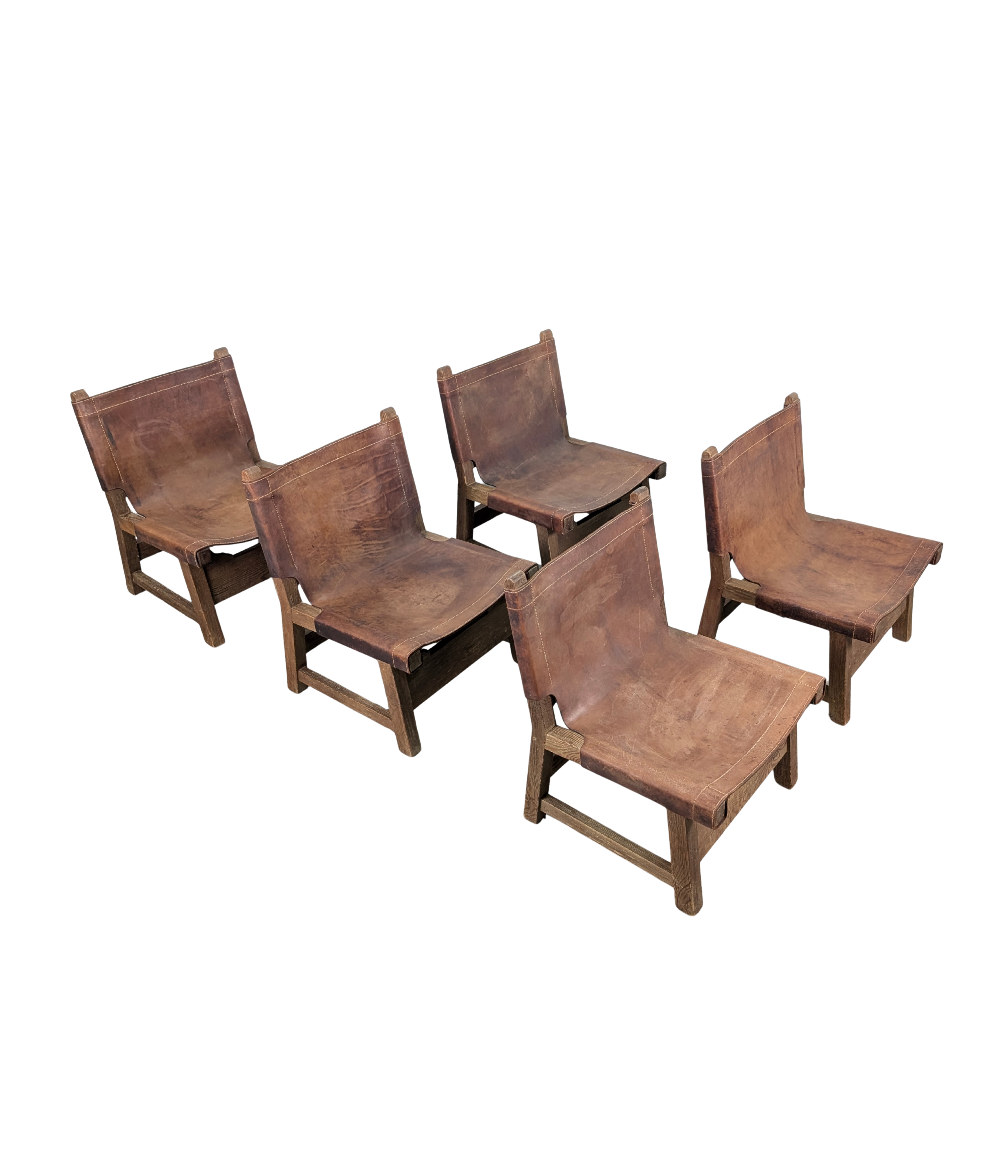 Set_of_5_Spanish_Leather_and_Oak_Chairs,_Paco_Muñoz_Style,_1960s