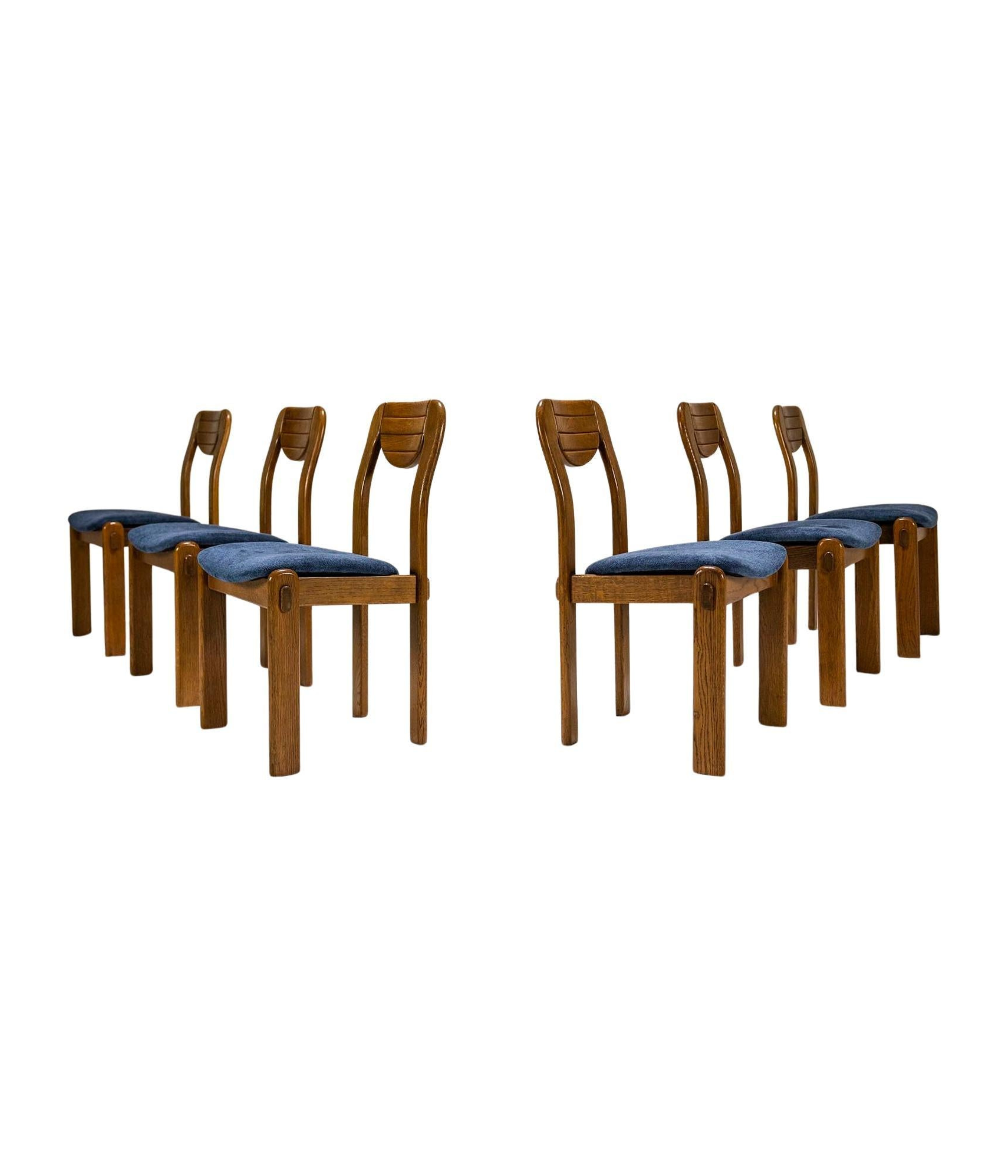 Set_of_6_Brutalist_Dining_Chairs_in_Oak_and_Blue_Upholstery_Germany_1960s
