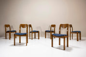 Set_of_6_Brutalist_Dining_Chairs_in_Oak_and_Blue_Upholstery_Germany_1960s