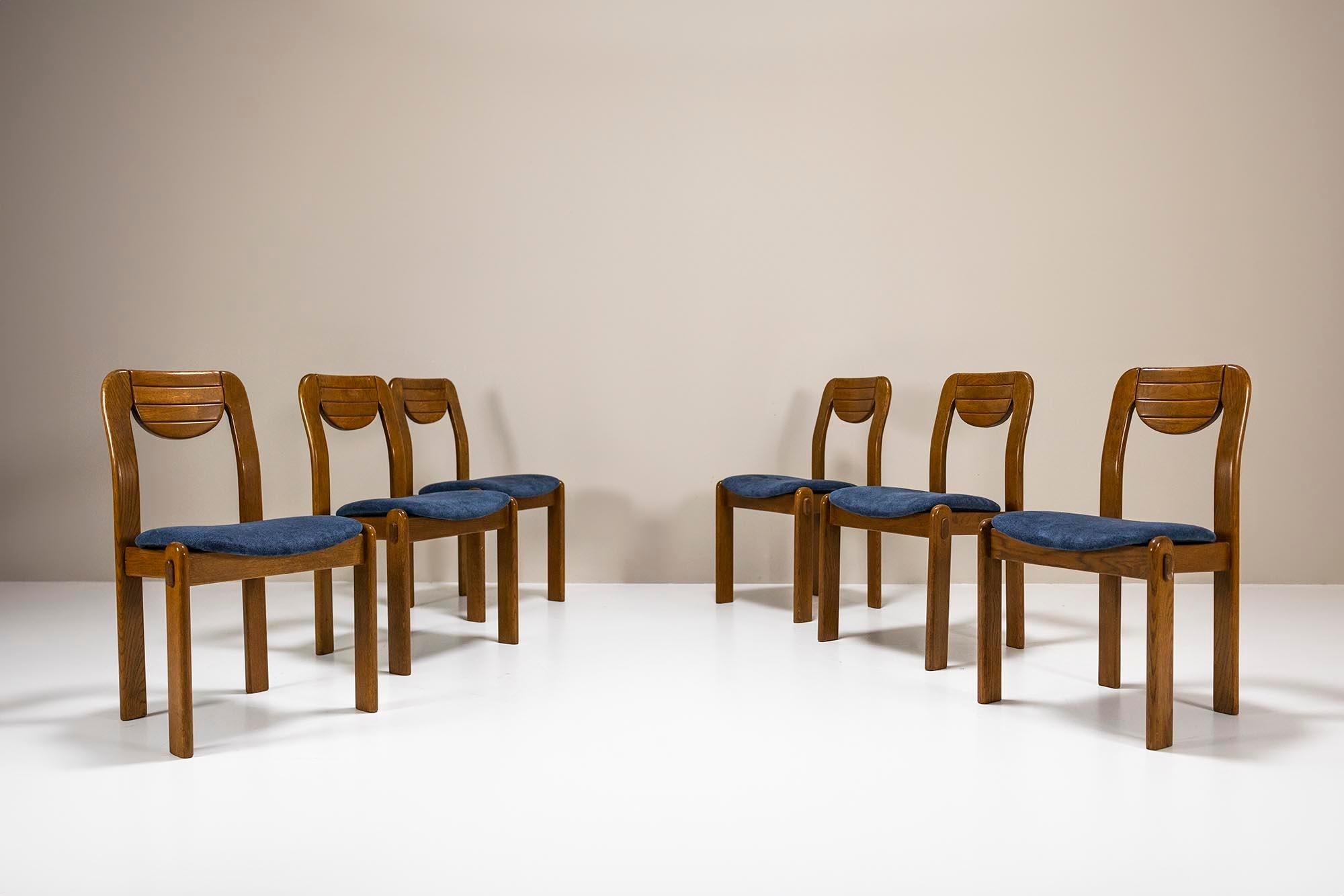 Set_of_6_Brutalist_Dining_Chairs_in_Oak_and_Blue_Upholstery_Germany_1960s