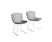 Set_of_7_Black_and_White_wire_chairs_by_Harry_Bertoia_for_Knoll_International_1970