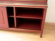 Sideboard_or_double-body_bookcase_covered_in_burgundy_imitation_leather_by_Umberto_Mascagni,_1950s