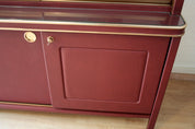 Sideboard_or_double-body_bookcase_covered_in_burgundy_imitation_leather_by_Umberto_Mascagni,_1950s