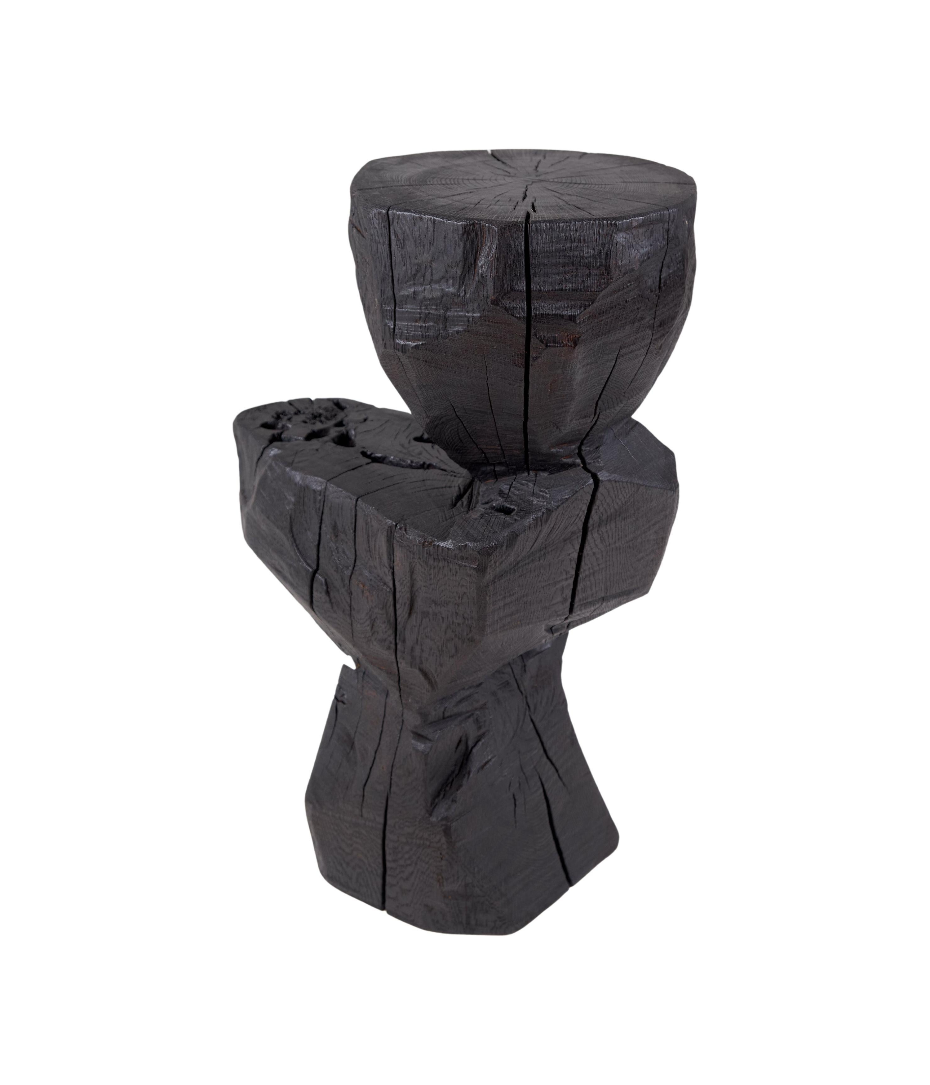 Solid_Burnt_Black_Wood_Rustic_Sculptural_Side_Table_Pedestal
