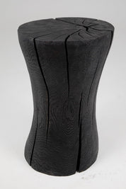 Solid_Burnt_Wood_Brutalist_Sculptural_Side_Table_Pedestal_Jownik