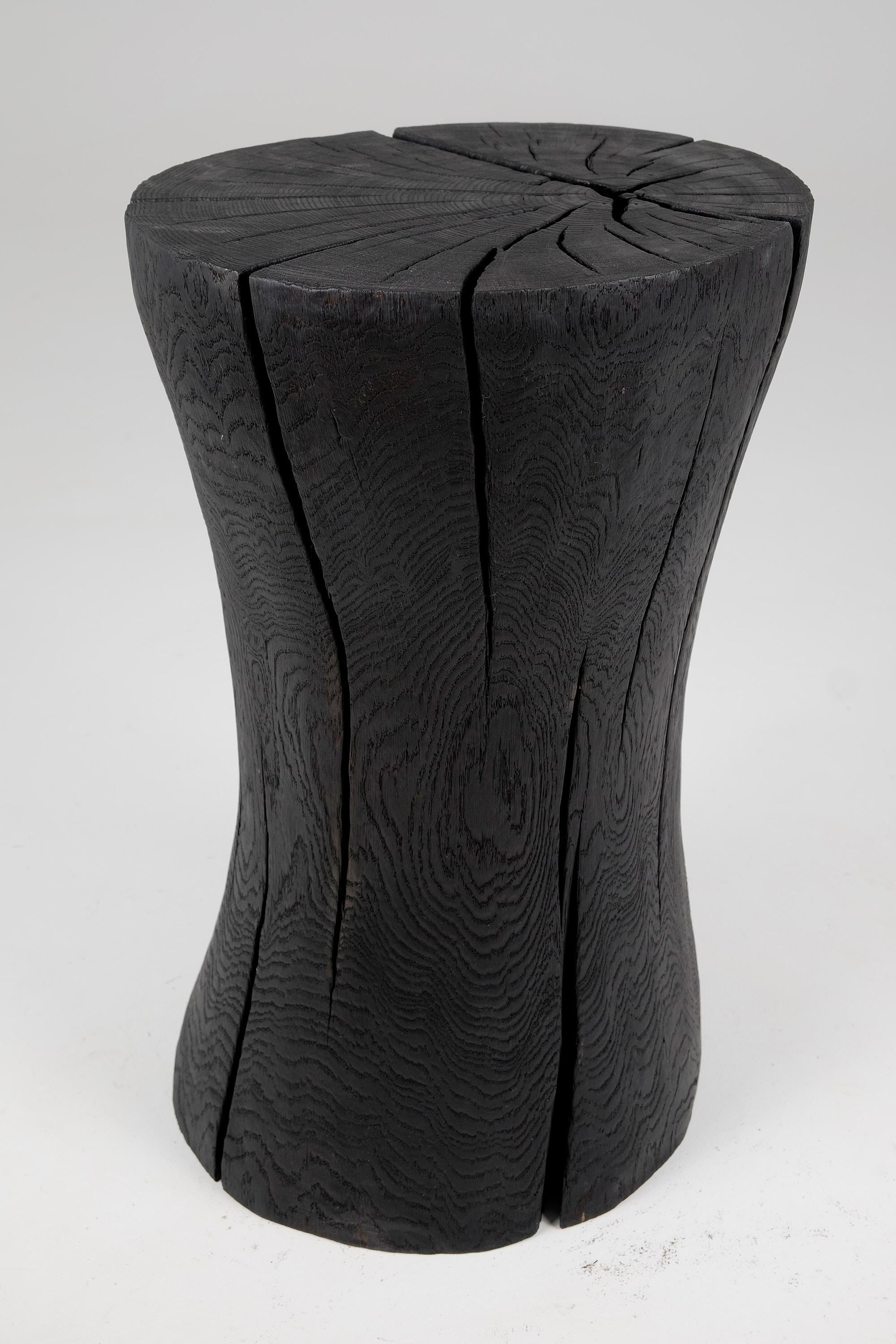Solid_Burnt_Wood_Brutalist_Sculptural_Side_Table_Pedestal_Jownik