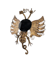 Spanish_Neo-Gothic_Style_Mirror_in_Gilded_Iron_with_Two-Headed_Dragon