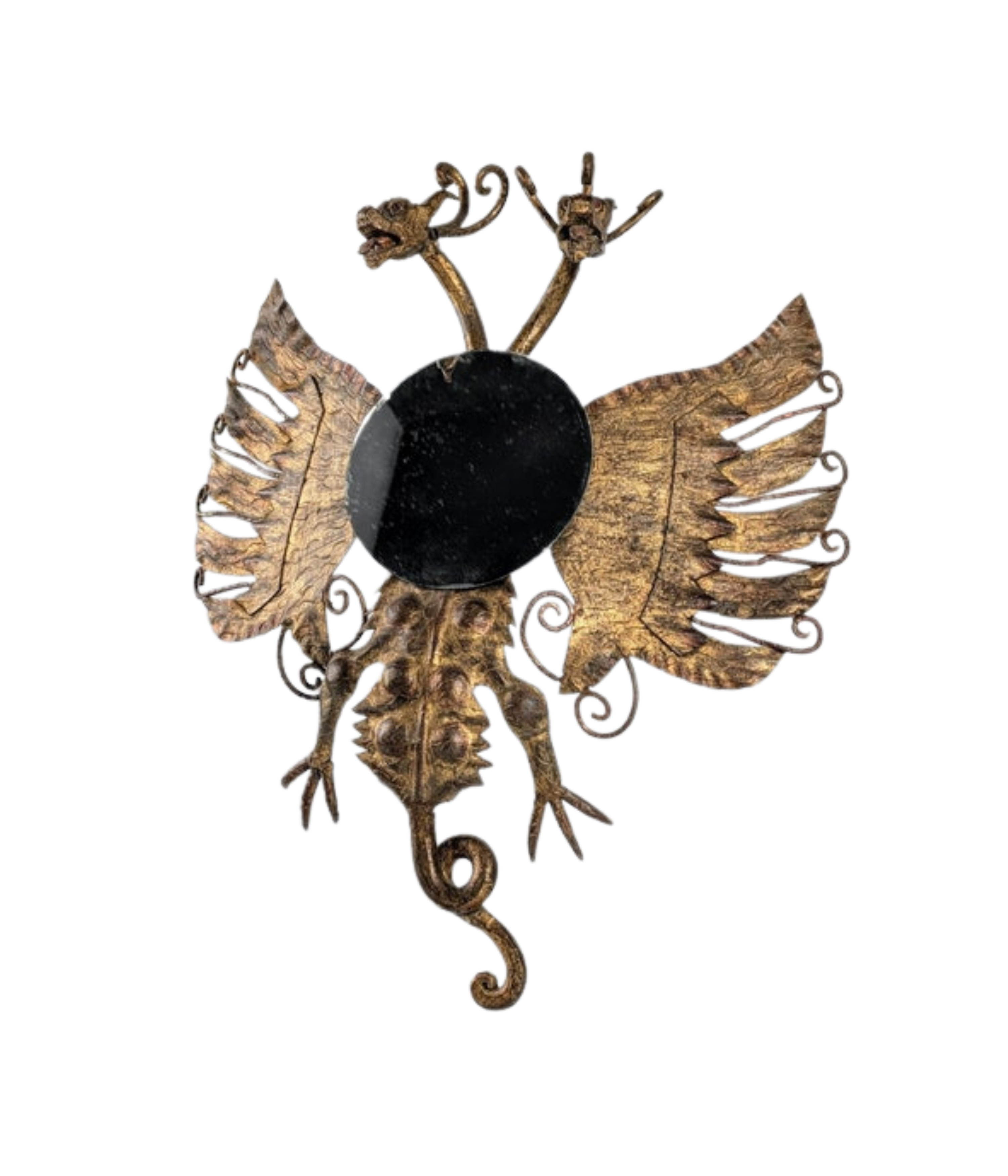 Spanish_Neo-Gothic_Style_Mirror_in_Gilded_Iron_with_Two-Headed_Dragon