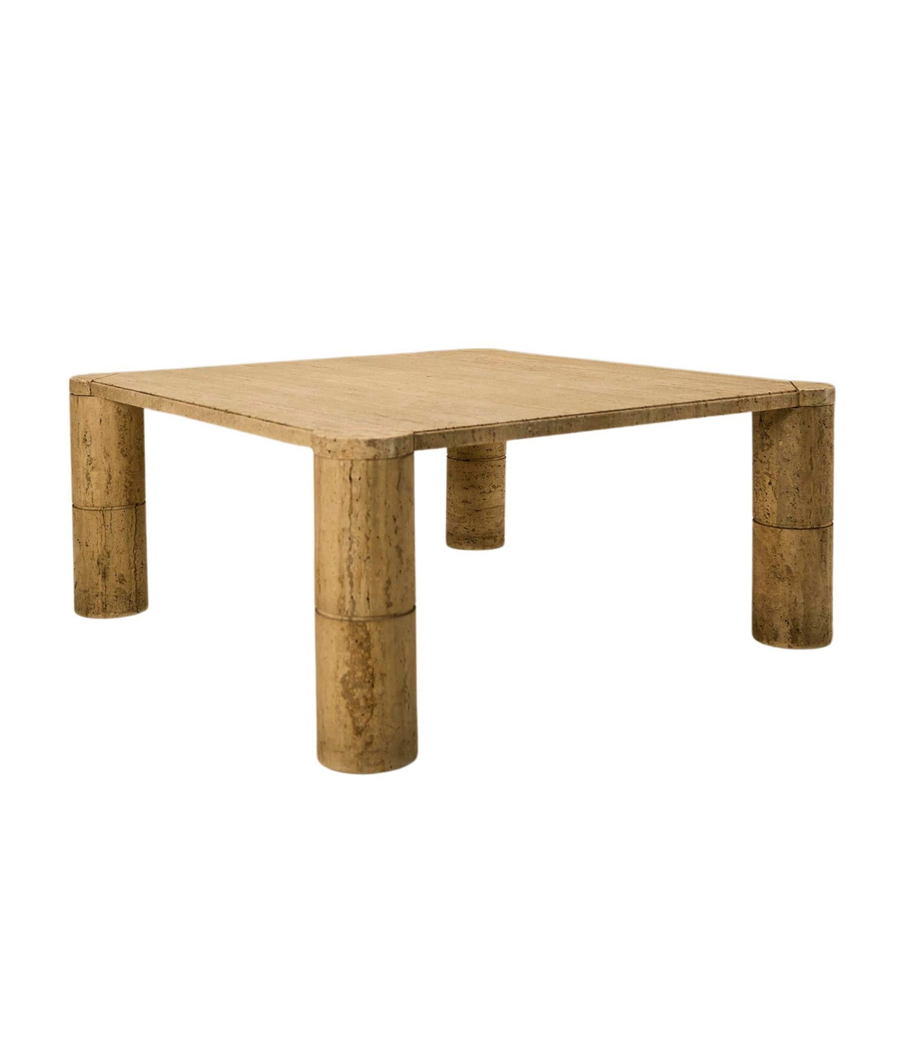 Travertine_Square_Coffee_Table_with_Cylindrical_Legs_France_1970s