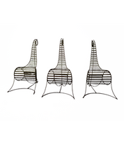 Set of 3 sculptural iron chairs, in the style of André Dubreuil