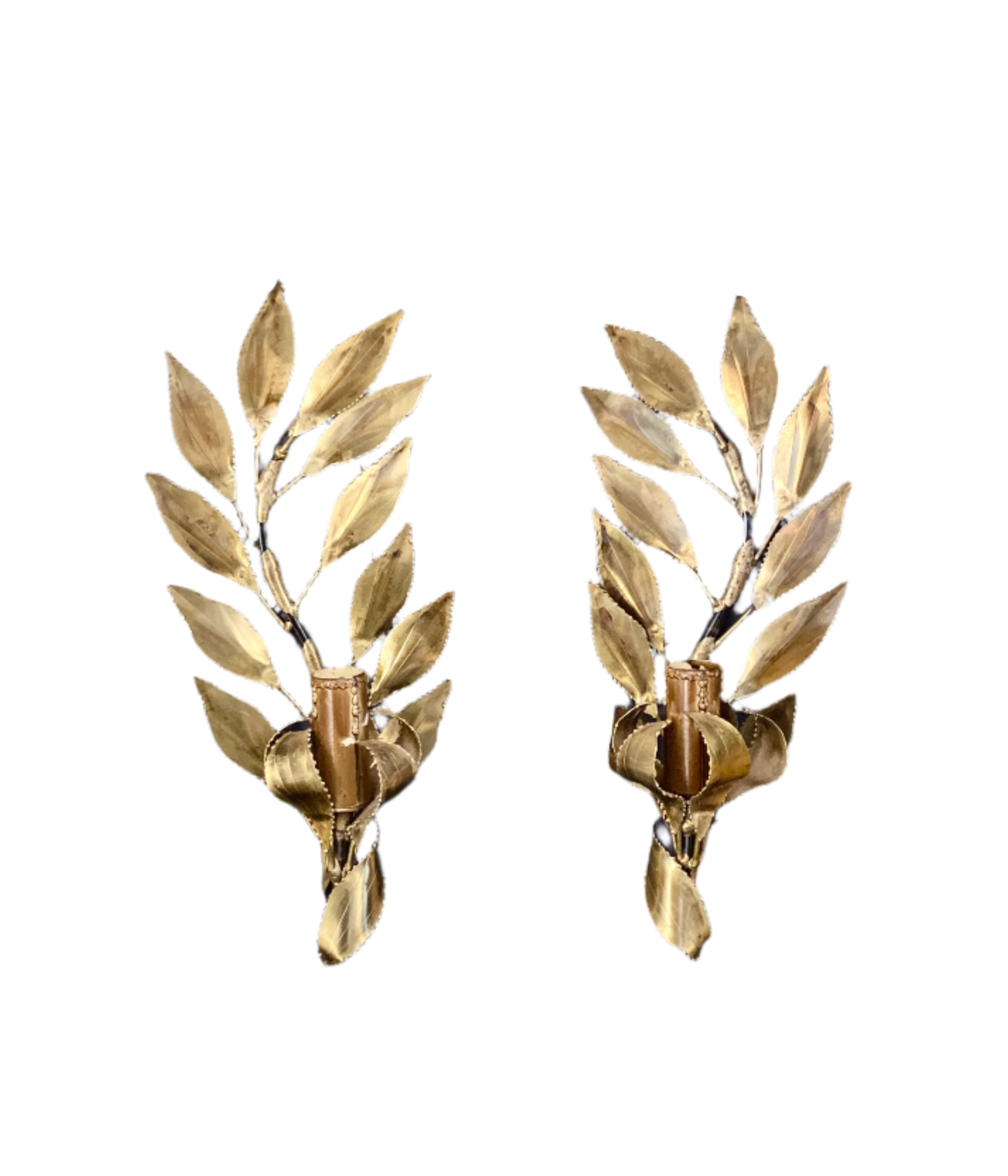 Set of 2 gilded metal sconces ‘Maison FlorArt’  from 1960s