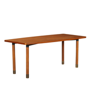 Vintage_1960s_Elegant_Table_Teak_Brass_Feet_Design_Italy
