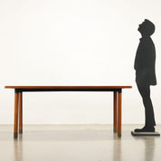 Vintage_1960s_Elegant_Table_Teak_Brass_Feet_Design_Italy
