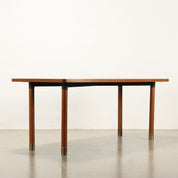 Vintage_1960s_Elegant_Table_Teak_Brass_Feet_Design_Italy