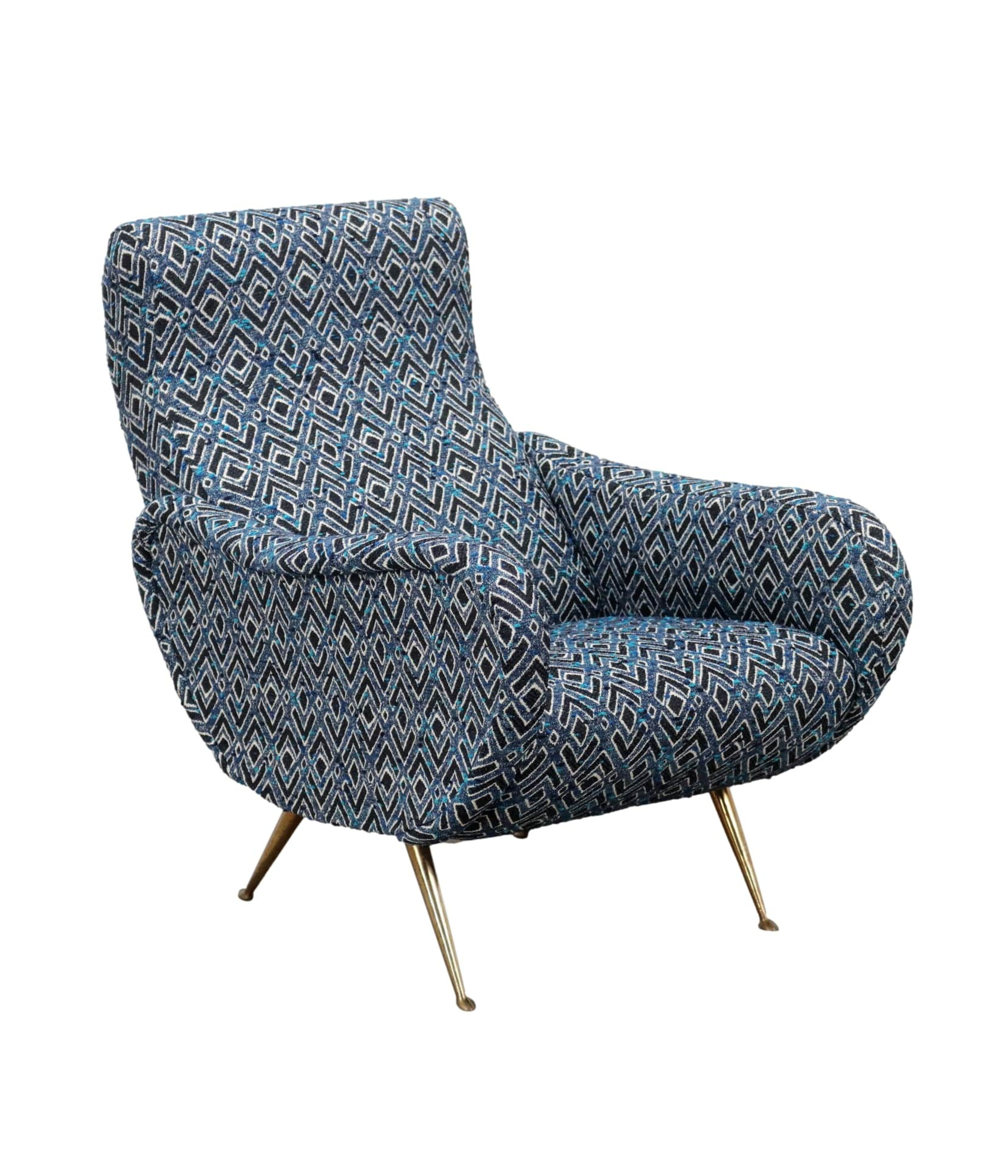 Vintage_Armchair_Fabric_Brass_Foam_Italy_1950s