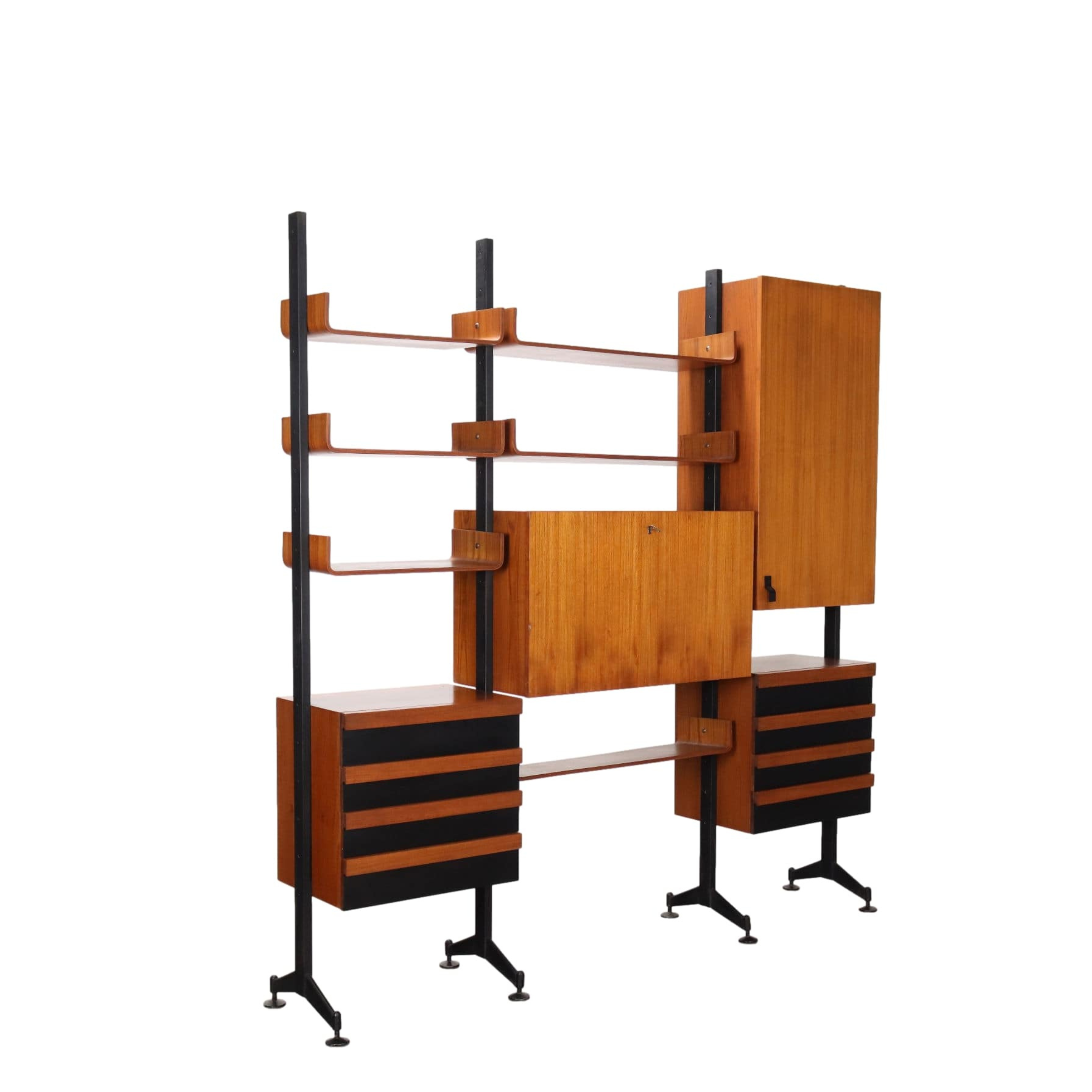 Vintage_Bookcase_Teak_Veneer_Laminate_Italy_1960s