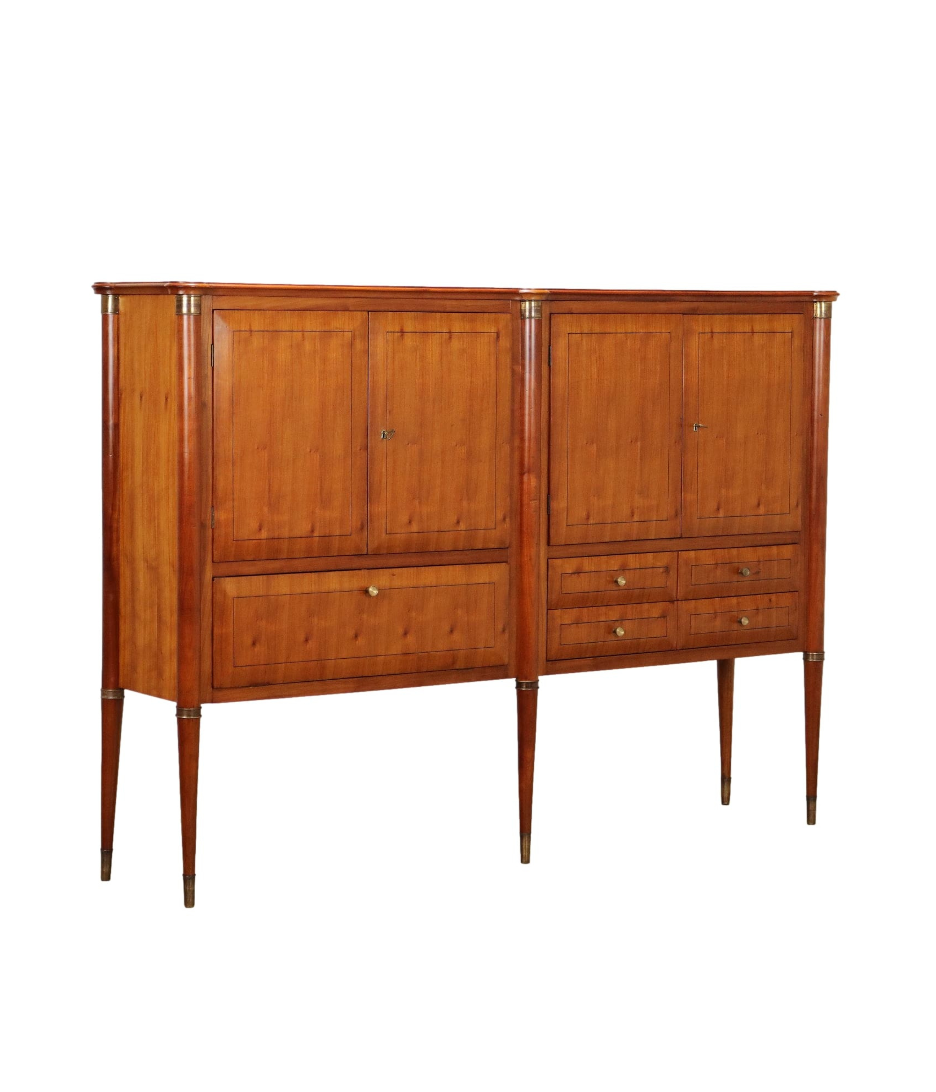 Vintage_Cupboard_Cherry_Veneer_Brass_1950s