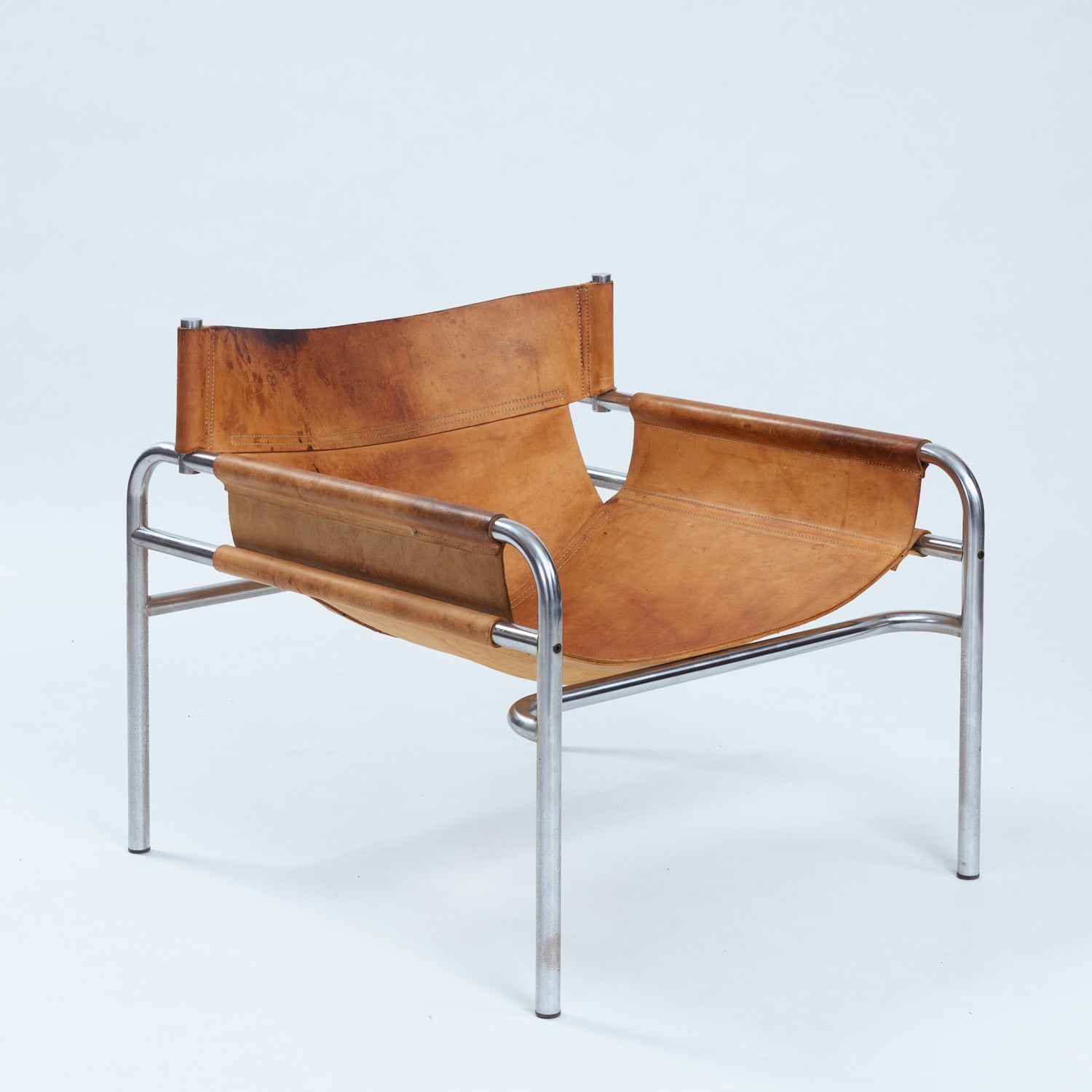 Vintage_Dutch_Lounge_Chair_in_Leather_and_Steel_by_Walter_Antonis_for_T_Spectrum,_1971