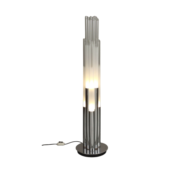 Vintage_Floor_Lamp_Chromed_Metal_Glass_Italy_1960s